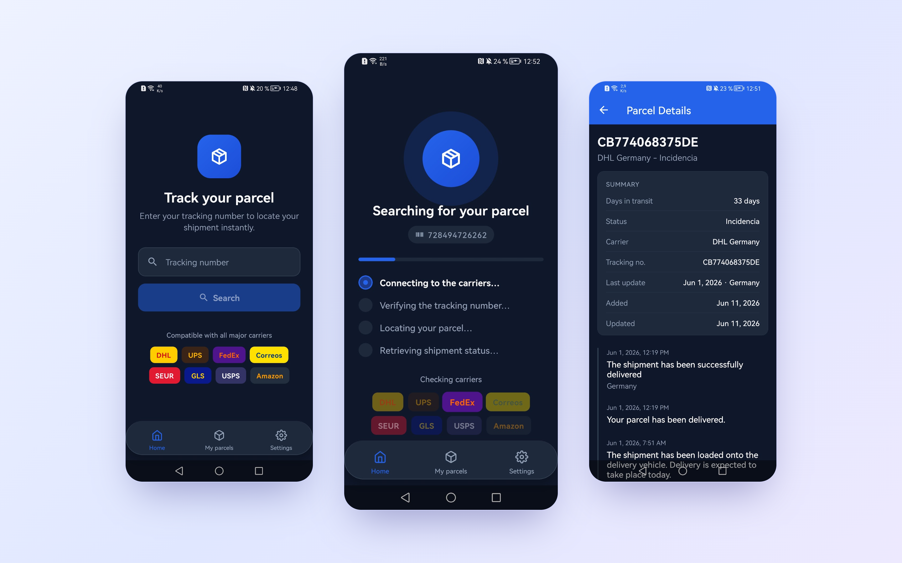 LocMyParcel Flutter mobile app for parcel tracking by EdBit Solutions